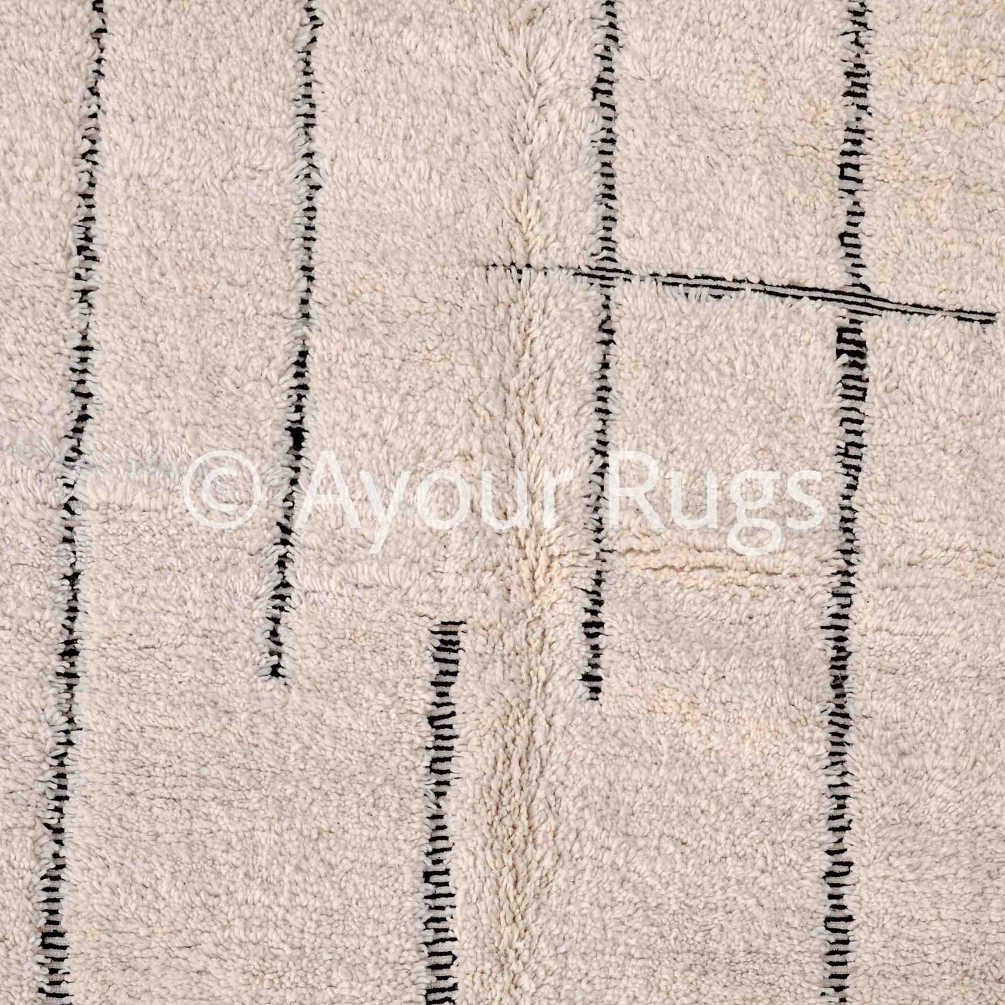 Shag Beni Ourain Rug – Handmade Moroccan Wool Rug - Soft High Pile Carpet