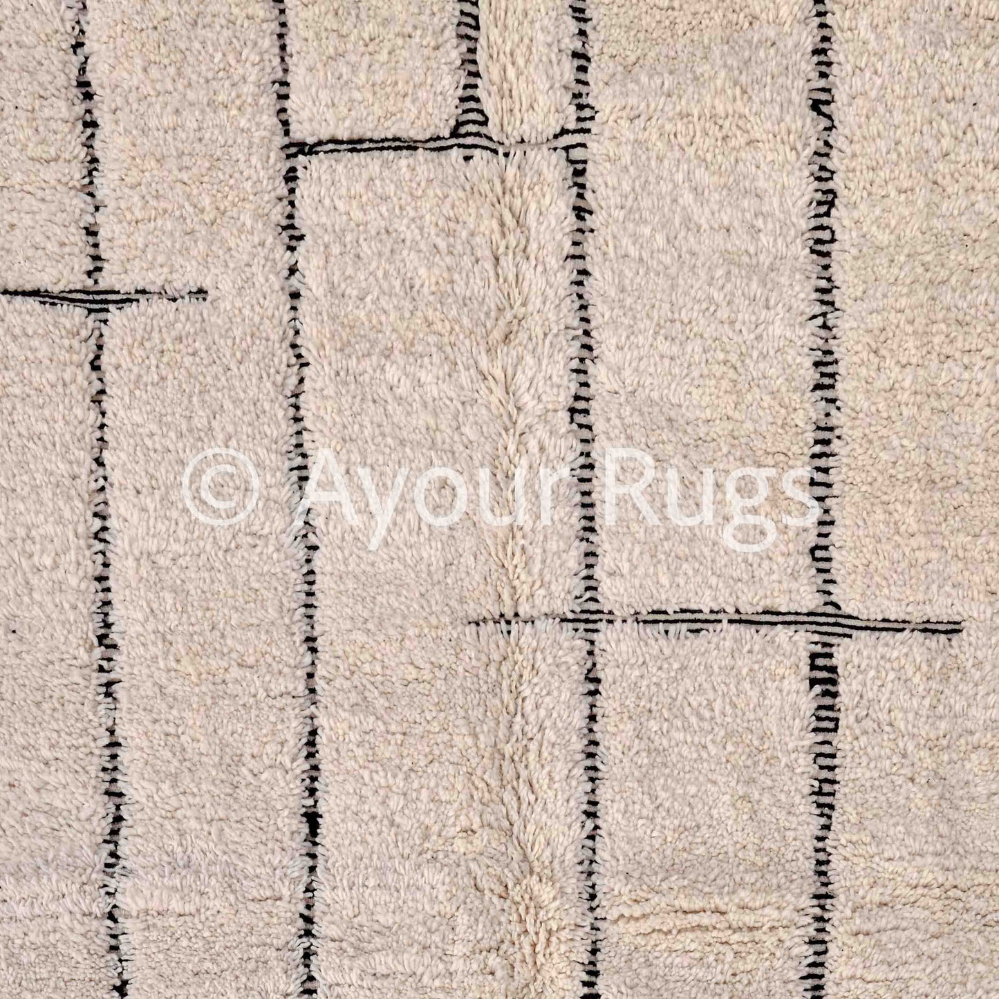 Shag Beni Ourain Rug – Handmade Moroccan Wool Rug - Soft High Pile Carpet