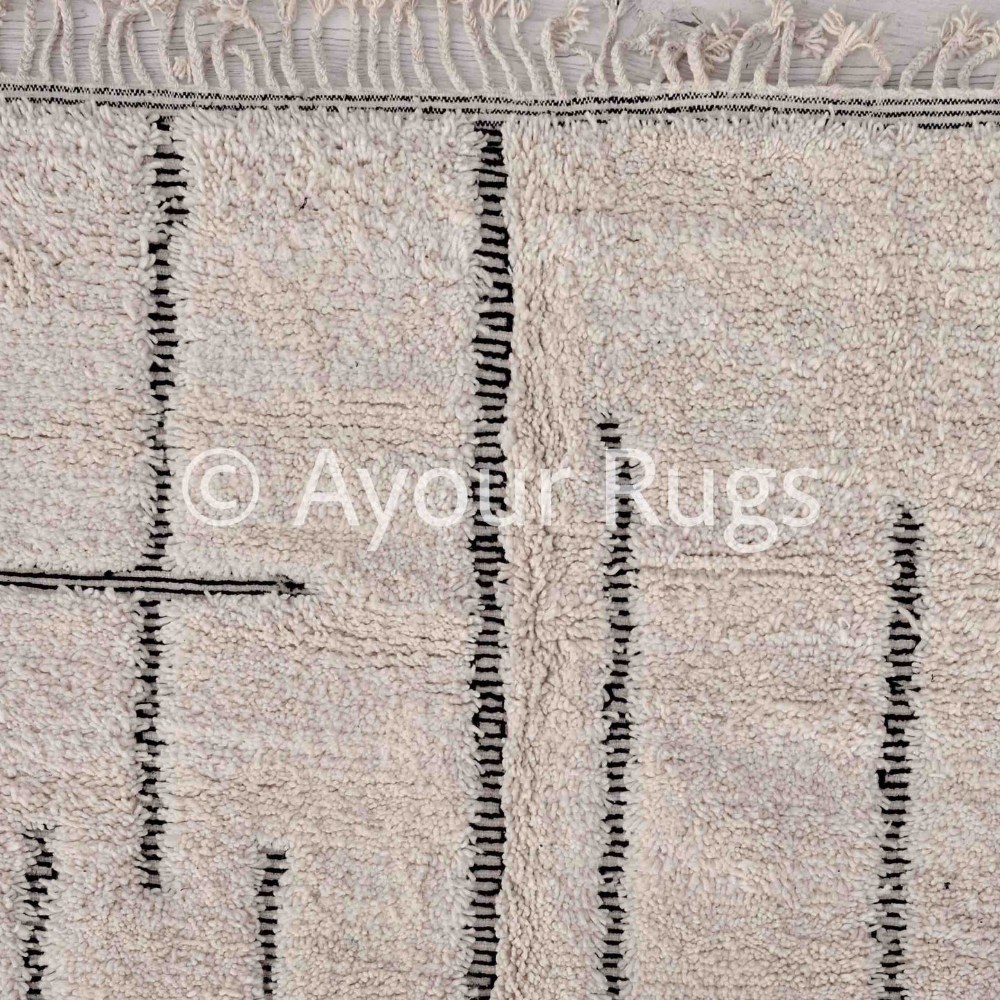 Shag Beni Ourain Rug – Handmade Moroccan Wool Rug - Soft High Pile Carpet