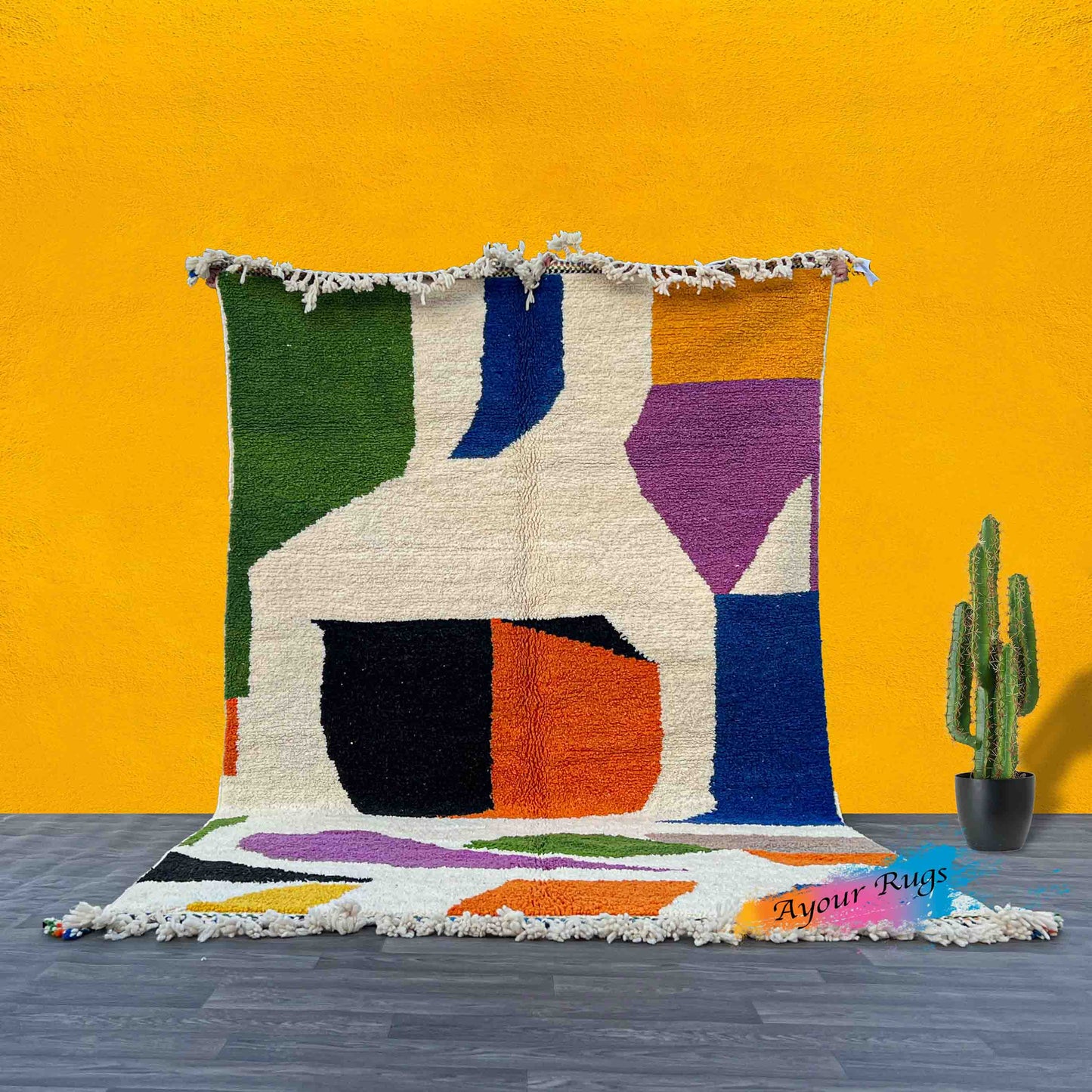 Beni Ourain Rug – Handmade Moroccan Wool Rug - Custom High-Pile Berber Carpet