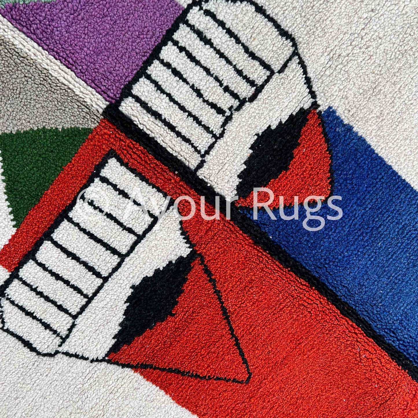 Beni Ourain Rug – Handmade Moroccan Wool Carpet - Artisan Crafted Cozy Bohemian Style