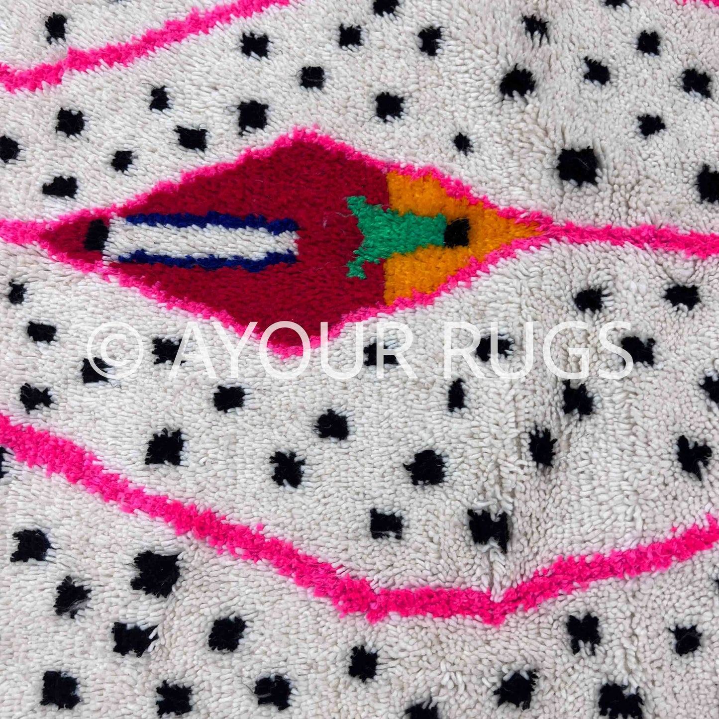 Large Azilal Moroccan Rug - Handmade Berber Wool - 6.6x9.8 ft / 200x300 cm