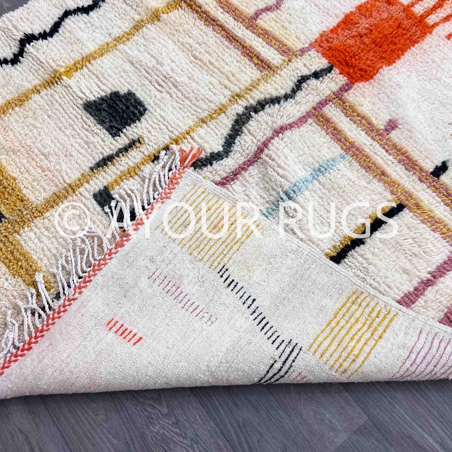 Authentic Azilal Moroccan Rug - Handwoven Wool - 5.1x8.0 ft / 155x246 cm