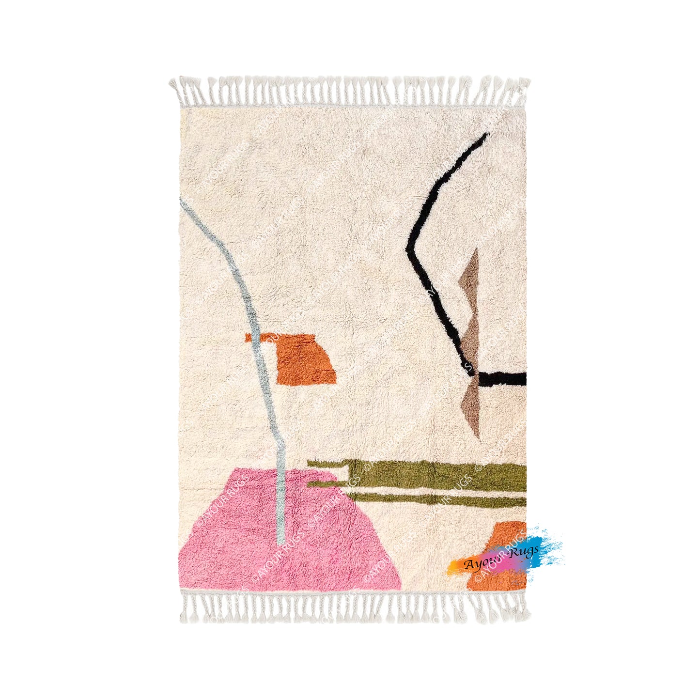 Beni Mrirt Rug – Handwoven Moroccan Wool Rug - Artisan Berber Double Knot Weave