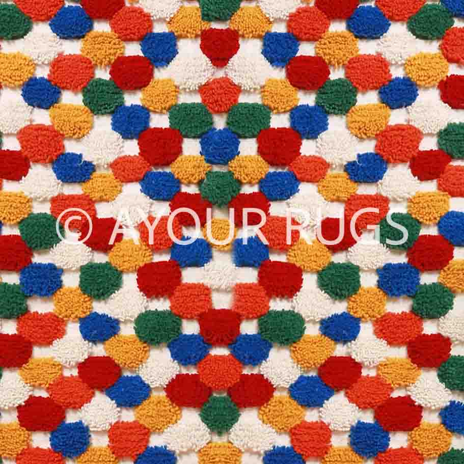 Multicolor Beni Ourain Rug – Handwoven Wool Carpet With Geometric Pattern