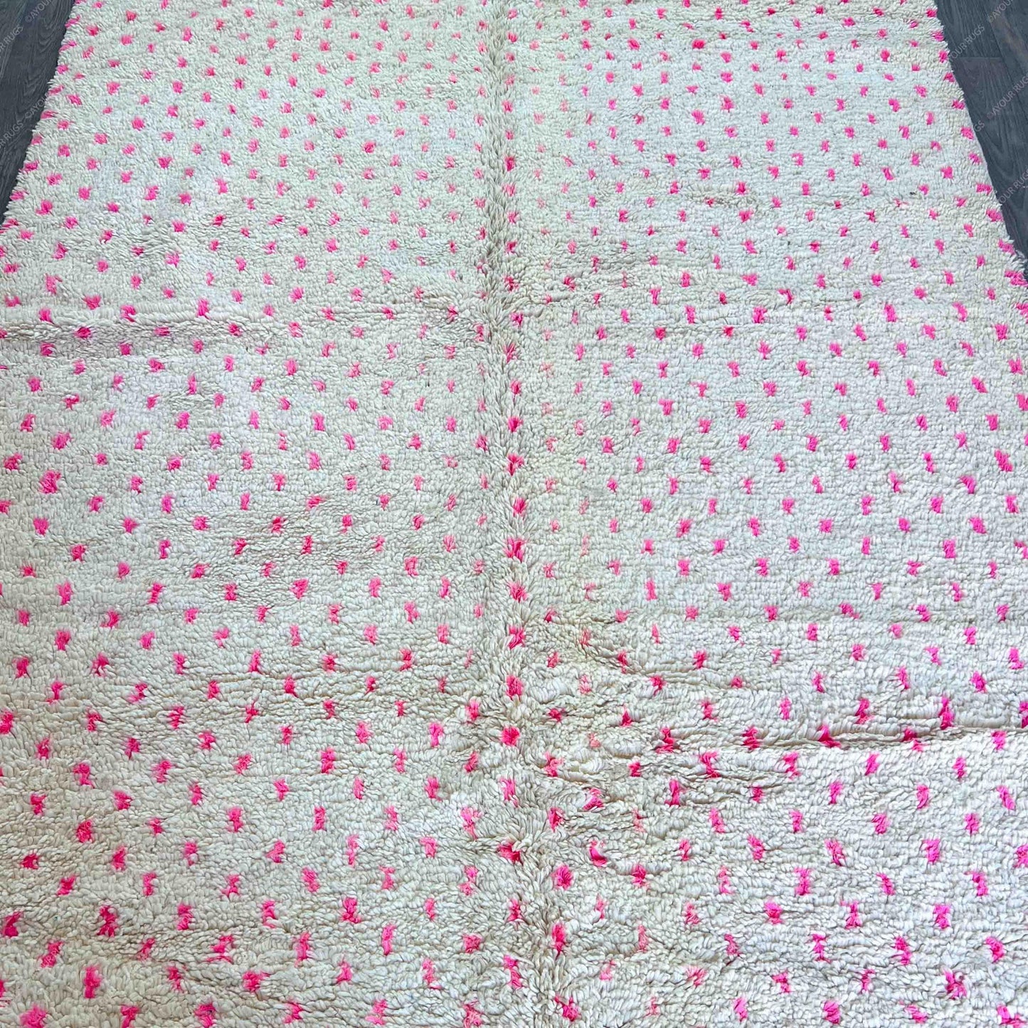 Large Azilal Moroccan Rug - Handwoven Wool Shag - 6.6x10.2 ft / 200x312 cm
