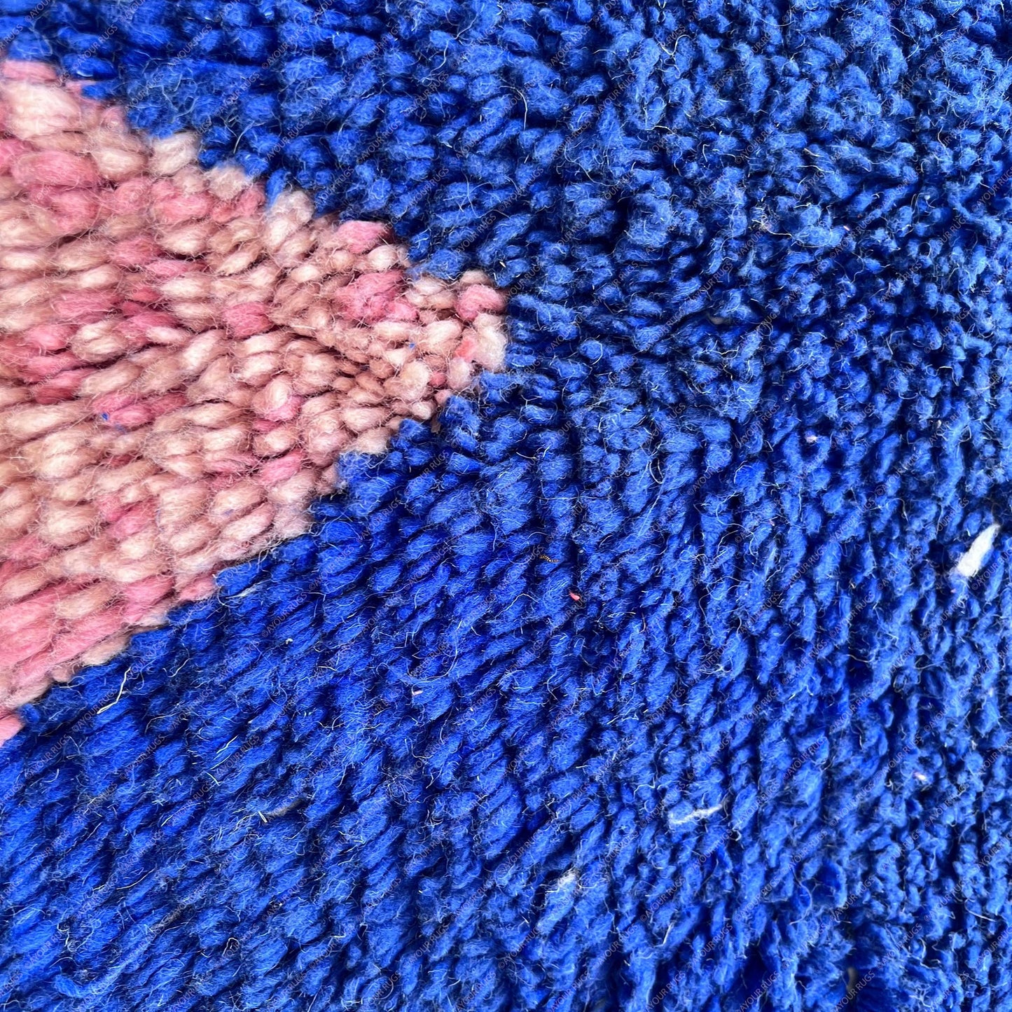 Blue Moroccan Rug | 5.6 X 6.3 Ft / 173 X 192 Cm | Azilal Teppich | Morocco | Beni Ourain Rug | Azilal Rug | Tapi Marocain | Beni Rug