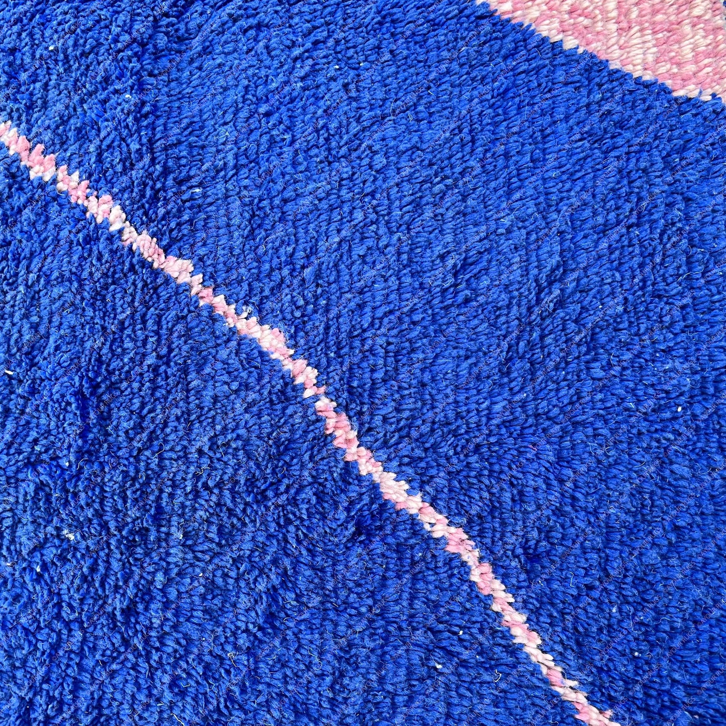 Blue Moroccan Rug | 5.6 X 6.3 Ft / 173 X 192 Cm | Azilal Teppich | Morocco | Beni Ourain Rug | Azilal Rug | Tapi Marocain | Beni Rug