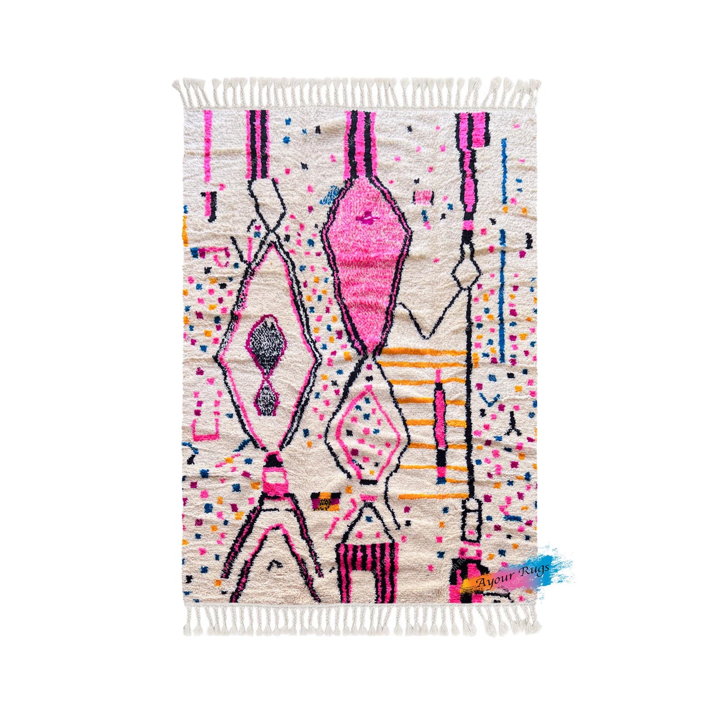 Beni | 5.9 X 9.8 Ft / 181 X 300 Cm | Tapi | Marocain | Moroccan Rug | Azilal Teppich | Morocco | Beni Ourain Rug | Azilal Rug | Beni Rug