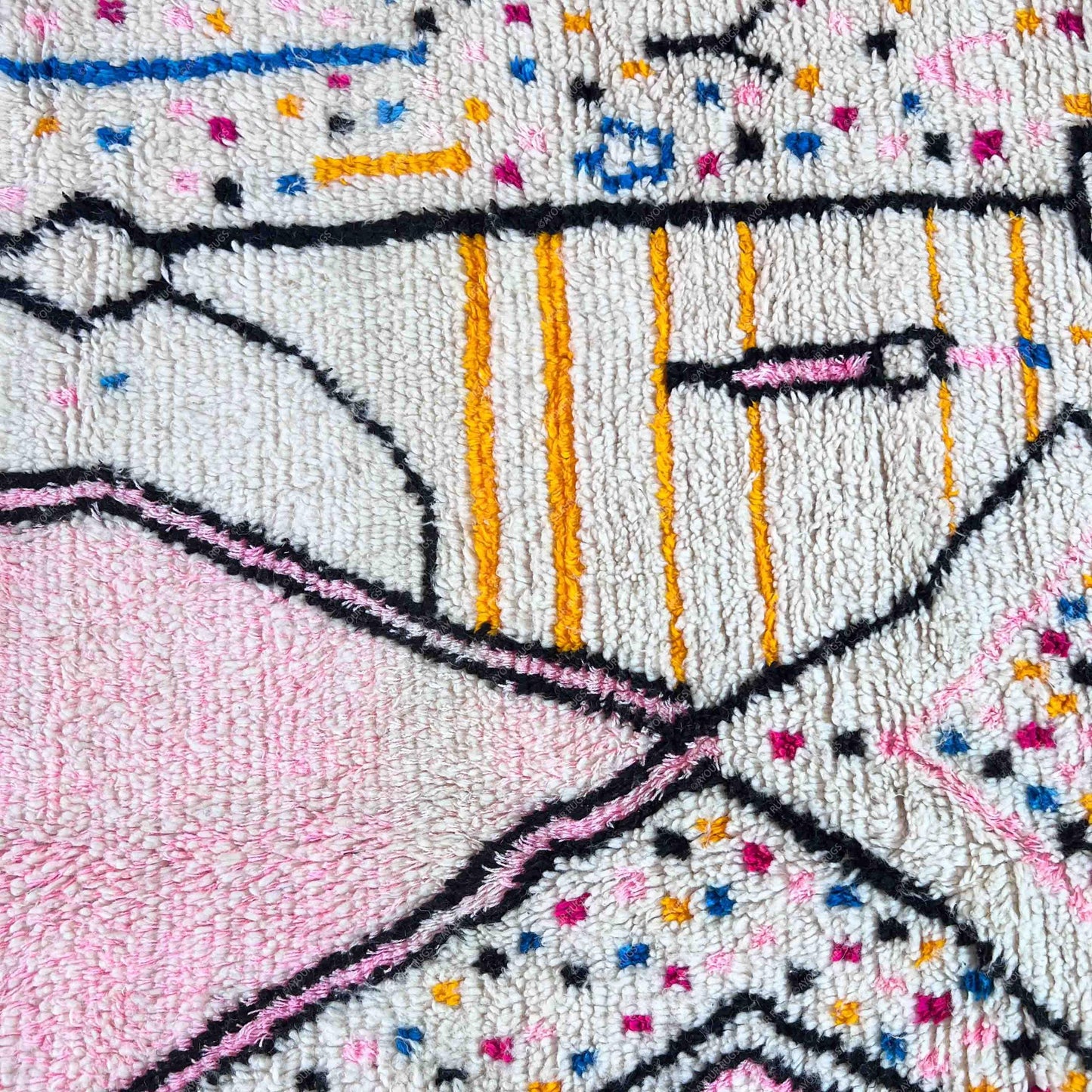 Moroccan Rug Trapezoid | 5.9 x 8.2 ft / 179 x 250 cm | Wool Runner | Striped Berber Rug | Azilal Rug | Traditional Rug | Morocco