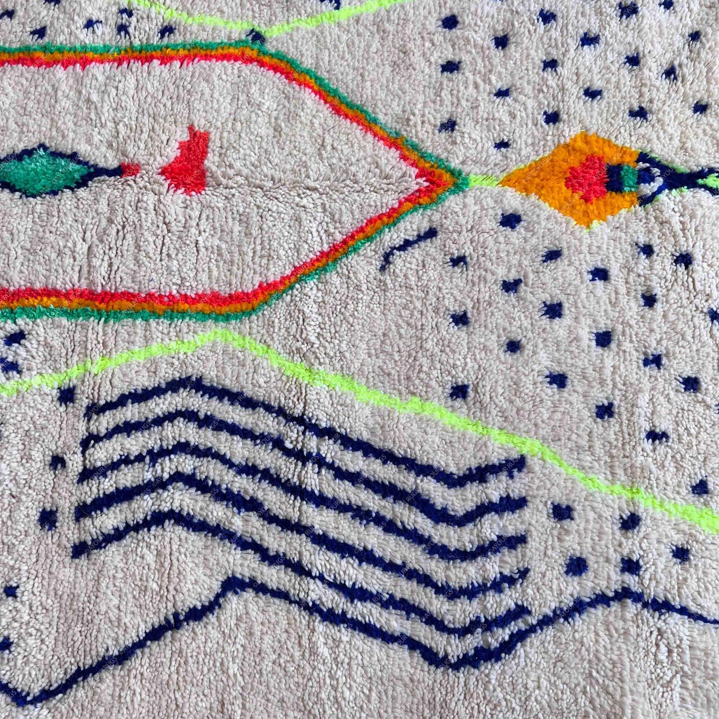 Moroccan Rug Trapezoid | 6.4 x 9.8 ft / 194 x 300 cm | Azilal Rug | Wool Berber Rug | Striped Berber Rug | Handwoven Rug | Beni Carpet