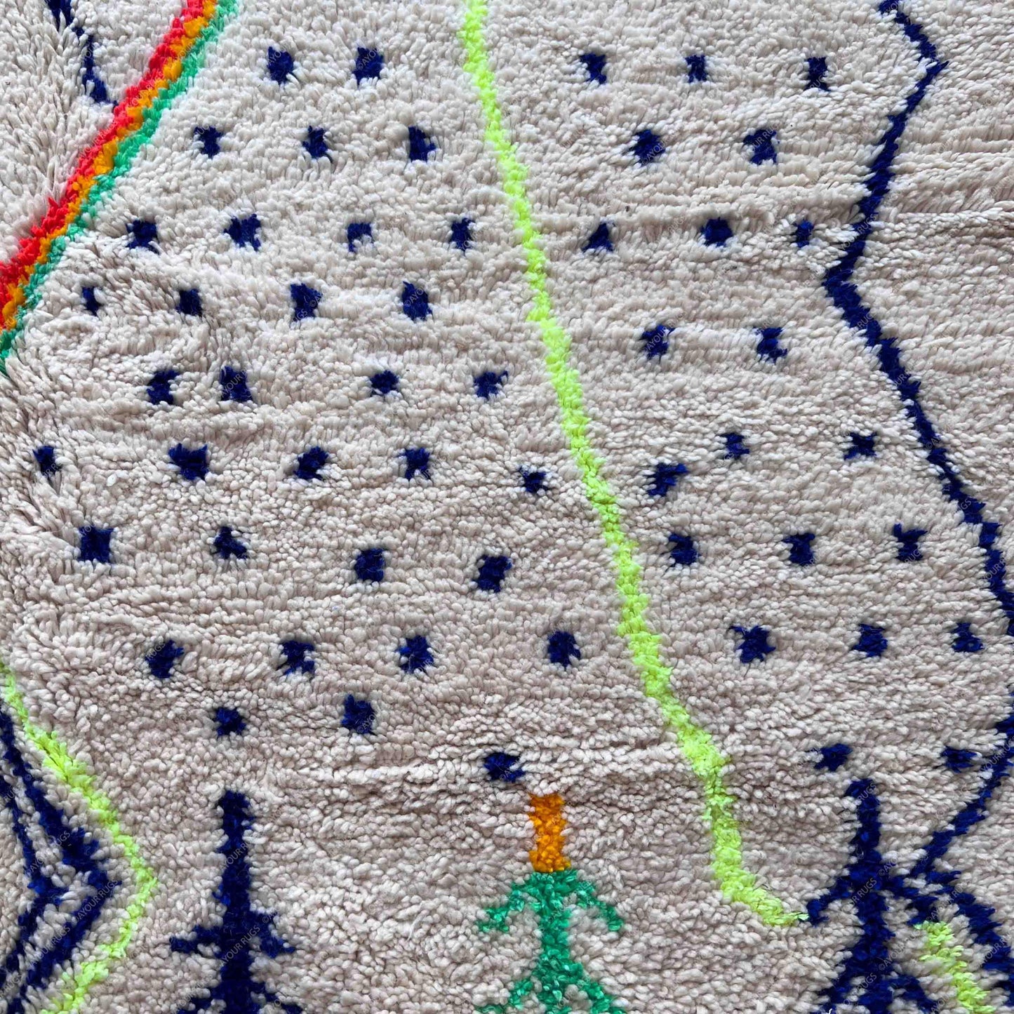 Large Azilal Moroccan Rug - Handwoven Wool Shag - 6.4x9.8 ft / 194x300 cm