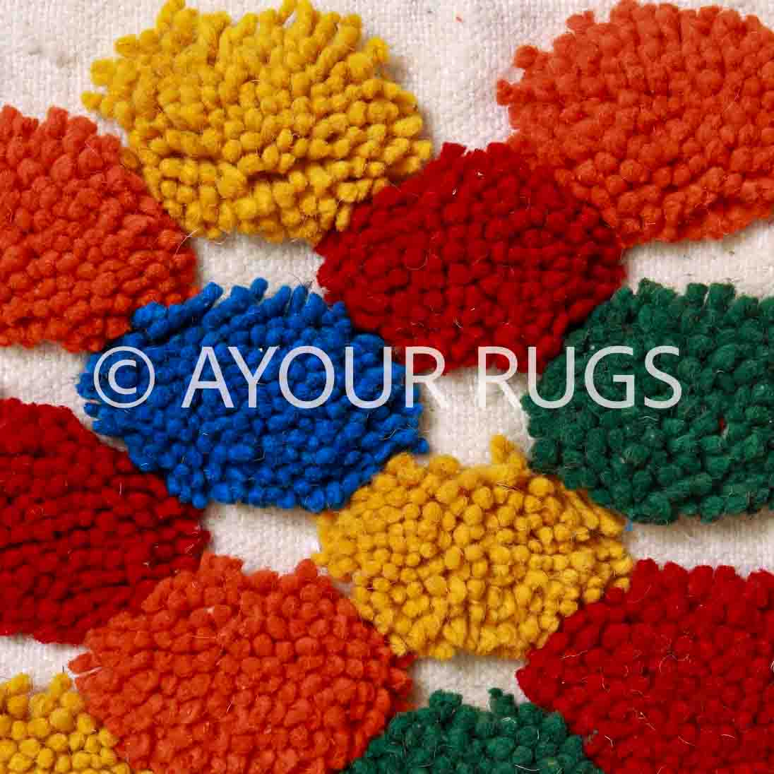 Multicolor Beni Ourain Rug – Handwoven Wool Carpet With Geometric Pattern