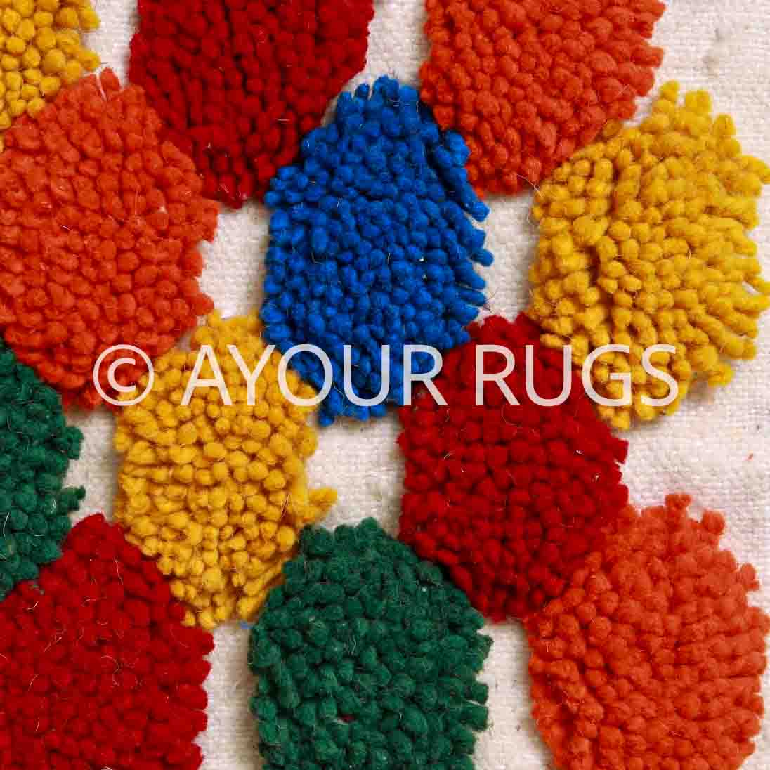 Multicolor Beni Ourain Rug – Handwoven Wool Carpet With Geometric Pattern