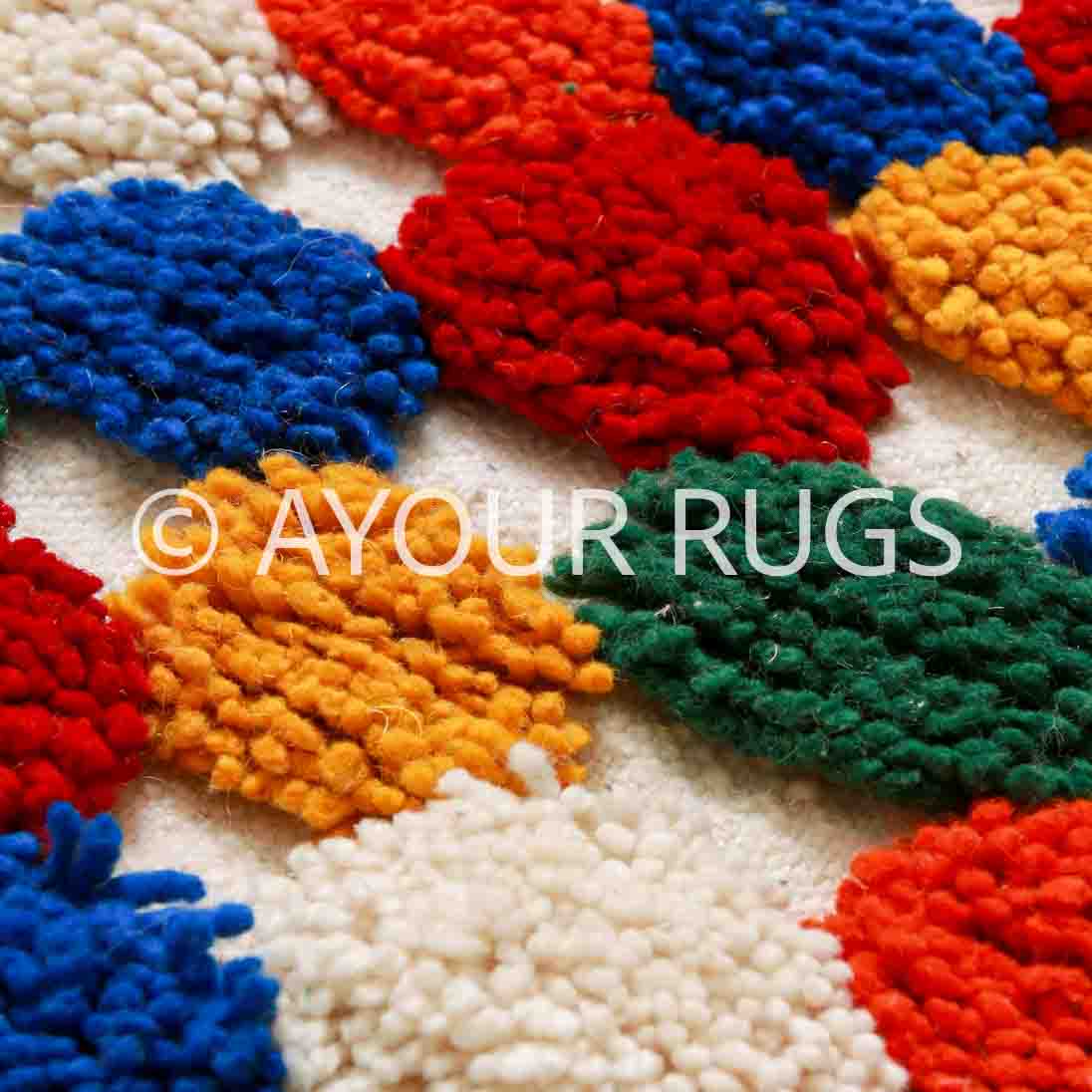 Multicolor Beni Ourain Rug – Handwoven Wool Carpet With Geometric Pattern