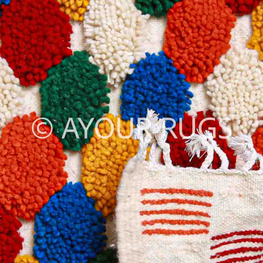 Multicolor Beni Ourain Rug – Handwoven Wool Carpet With Geometric Pattern