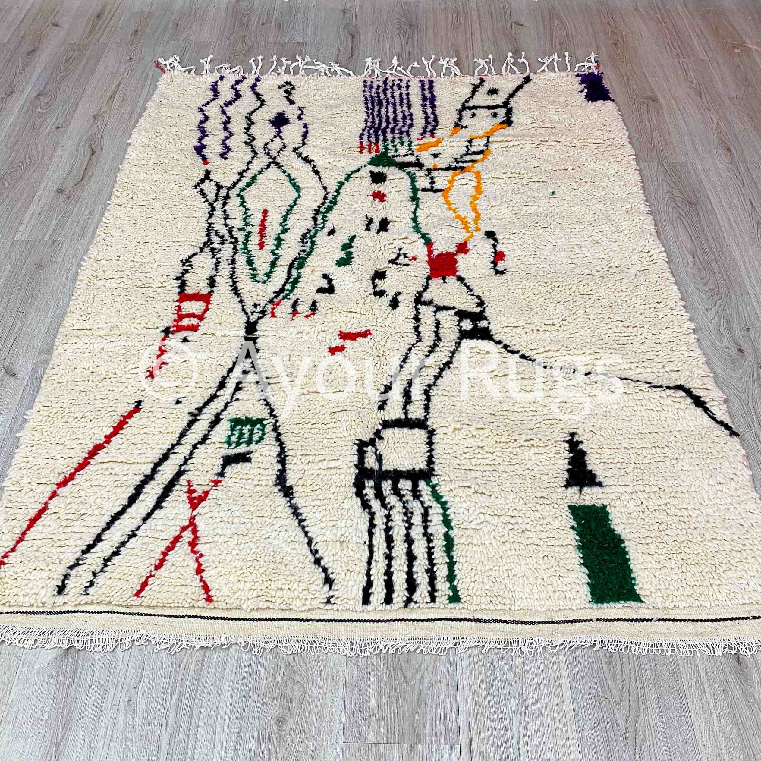Azilal Rug – Handwoven Berber Rug With Tribal Pattern & Fringed Edge