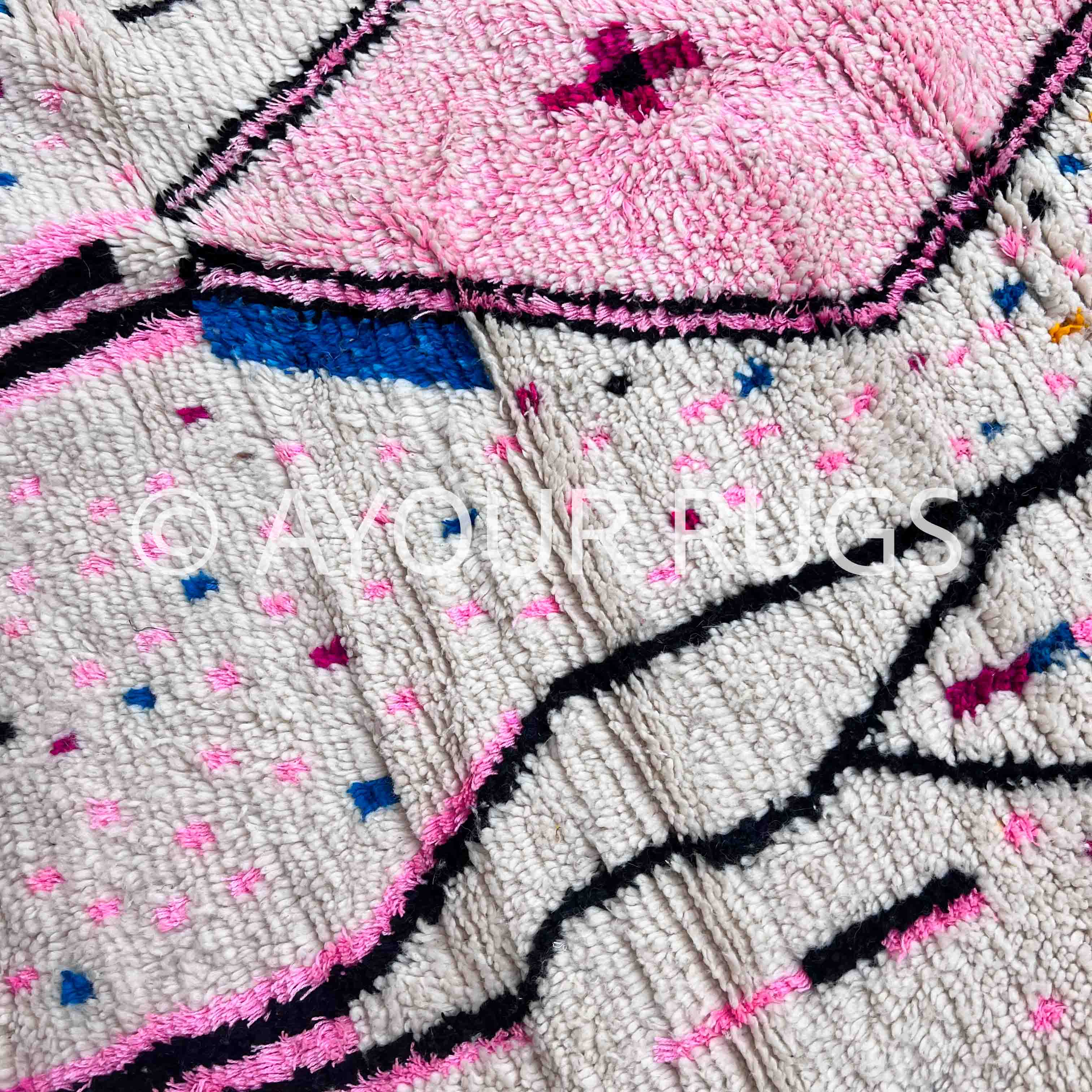 Azilal Moroccan Rug – Handmade Tribal Rug with Vibrant Colors & Fringed Edges