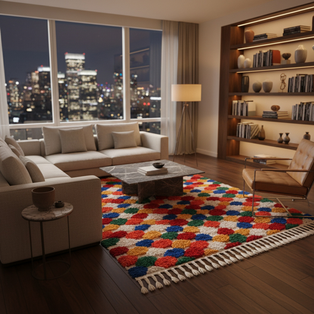Almas – Checkered Beni Ourain Rug