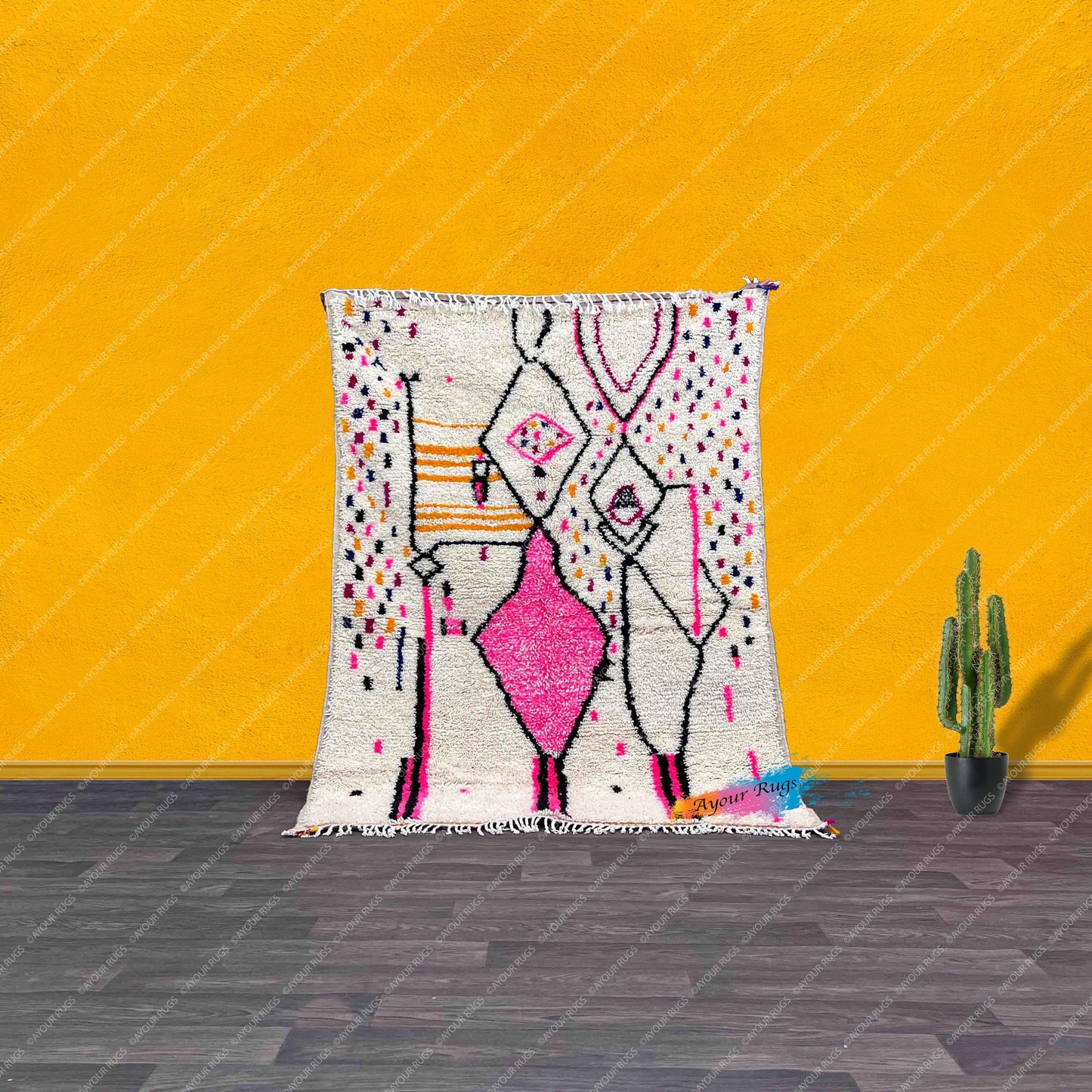 Colorful Moroccan Rug | 4.3x6.4 ft / 130x196 cm | Berber Rug | Tapis Berbere | Teppich Homes | Area Rug | Wool Rug | Azilal Rug | Beni