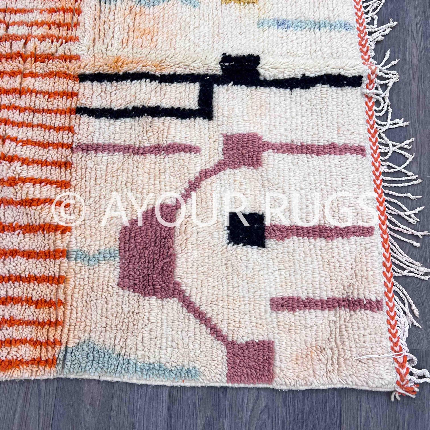 Moroccan Rug | 5.1x8.1 ft / 155x246 cm | Beni Ourain Rug | One Of A Kind | Berber | Tapis | Azilal Rug | Teppich | Area Wool | Boujaad Rug