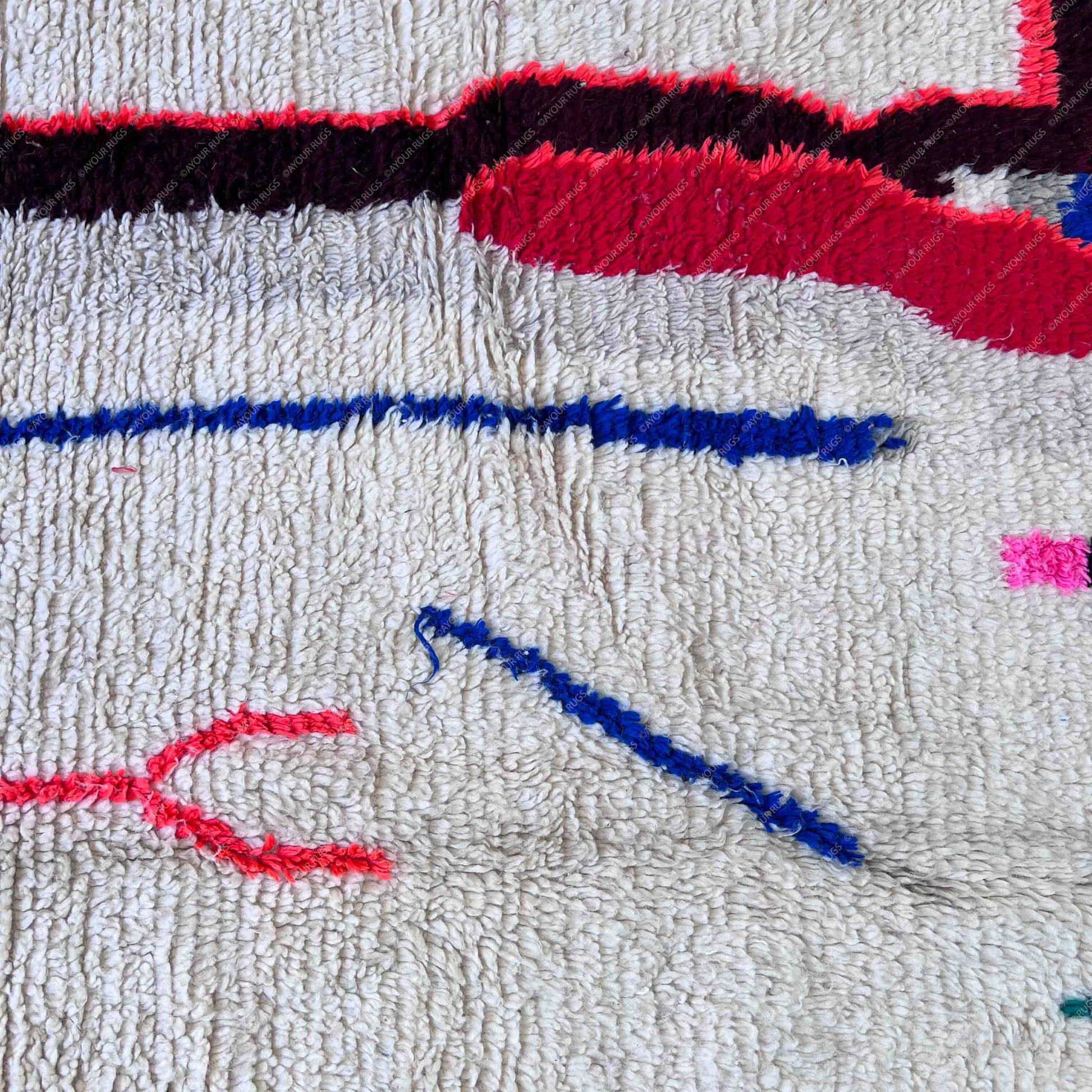 Moroccan Rug Red Pink | 5.7 x 8.2 ft / 174 x 250 cm | Azilal Teppich | Azilal 80x 200 | Rugs Carpets | Berber Carpet | Free Shipping