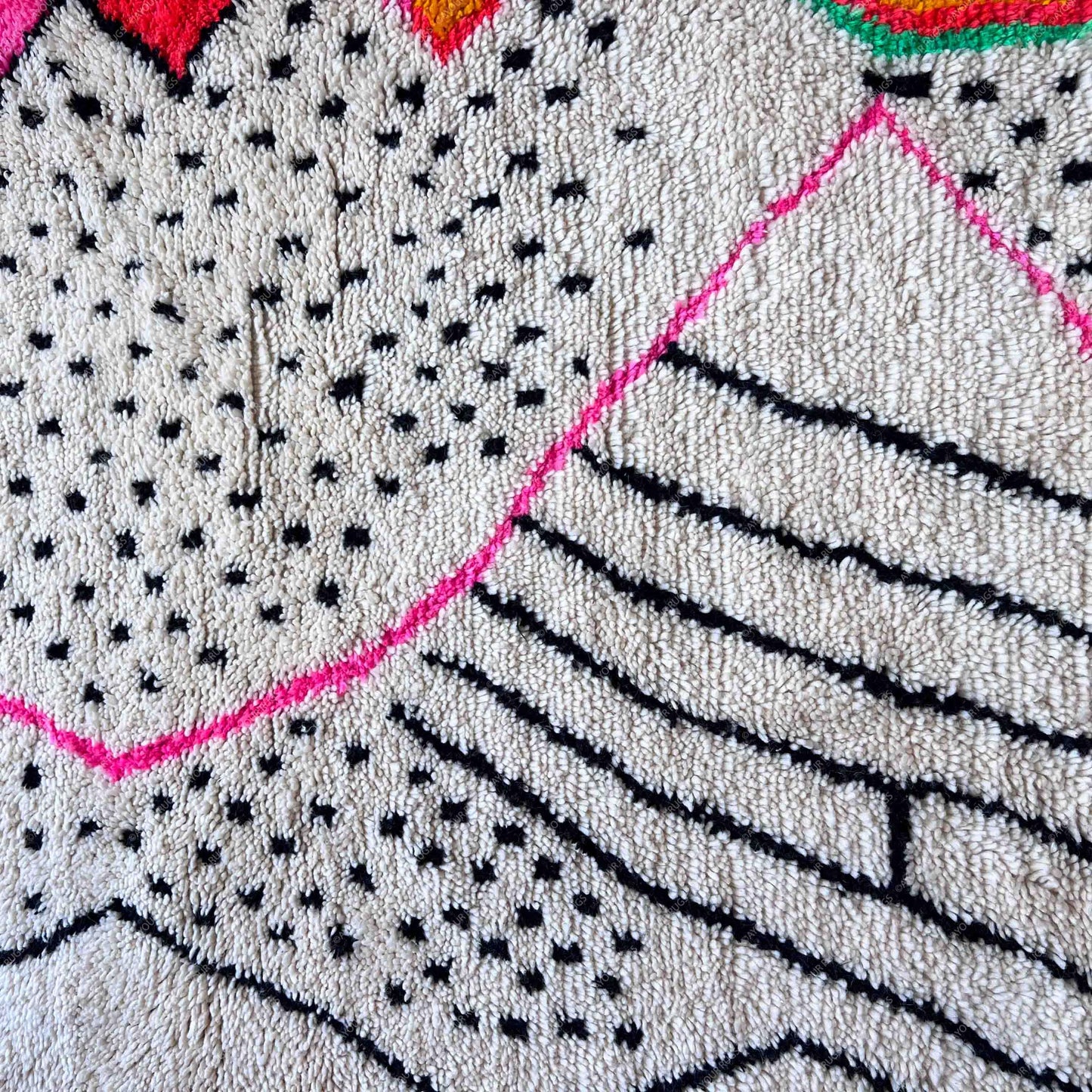 Berber Carpet | 8.2 x 8.2 ft / 250 x 250 cm | Handmade Wool Rug | Moroccan Rug Red Pink | Azilal Teppich | Free Shipping | Area Rug | Beni