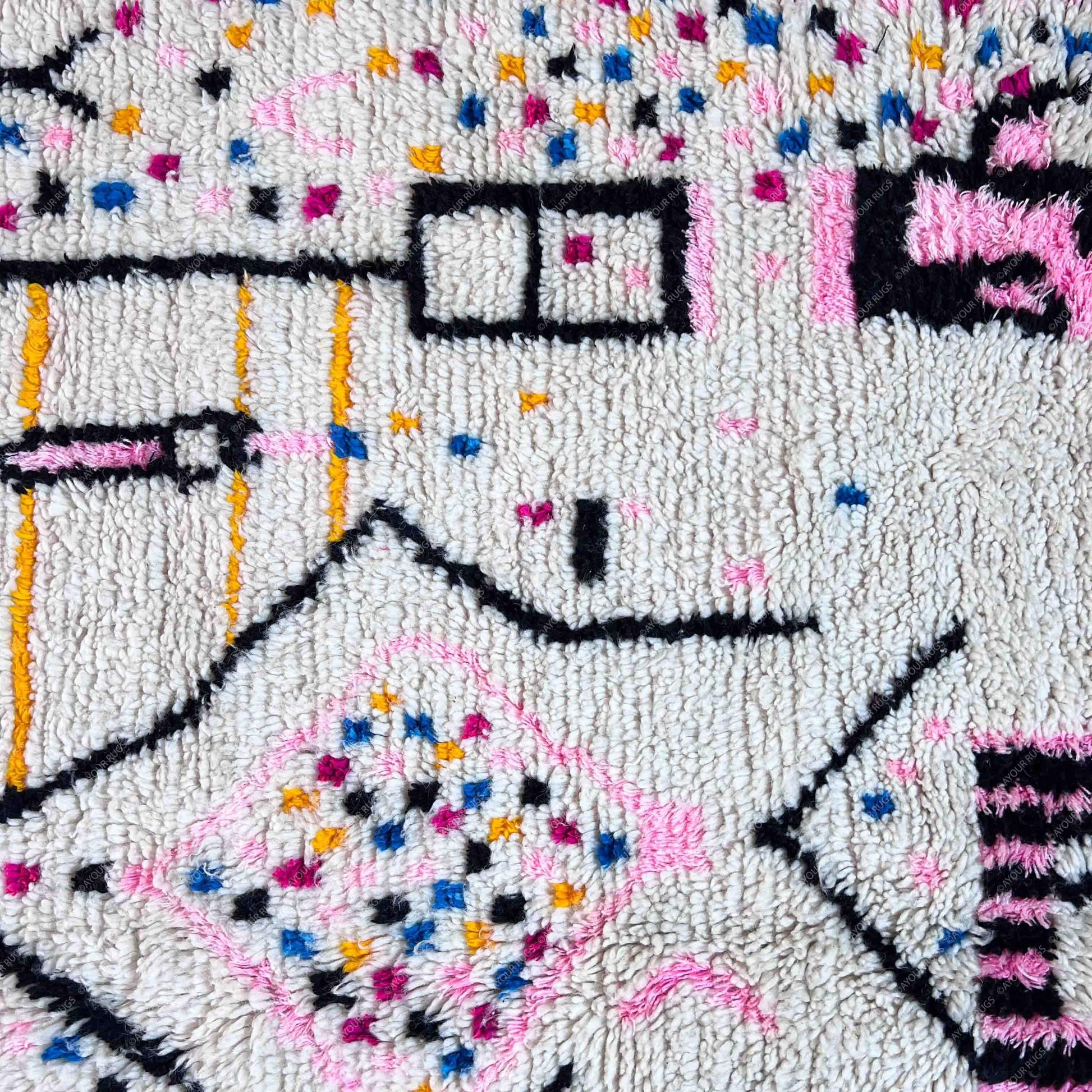 Moroccan Rug Trapezoid | 5.9 x 8.2 ft / 179 x 250 cm | Wool Runner | Striped Berber Rug | Azilal Rug | Traditional Rug | Morocco