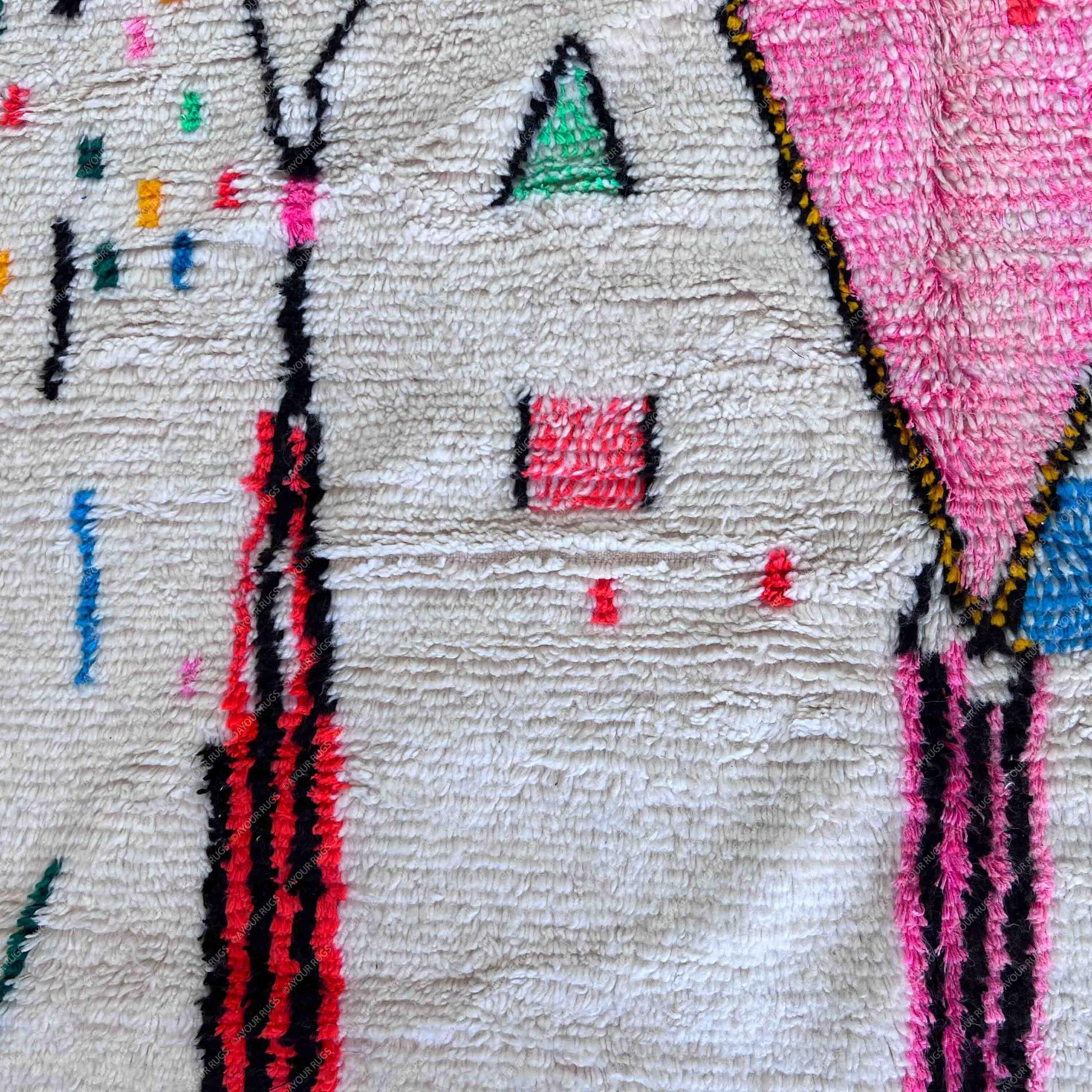 Azilal Teppich Altäre Schreine & Zubehör | 6.2 x 9.8 ft / 190 x 300 cm | Handmade Wool Rug | Moroccan Rug | Area Rug | Teppich | Beni Rug