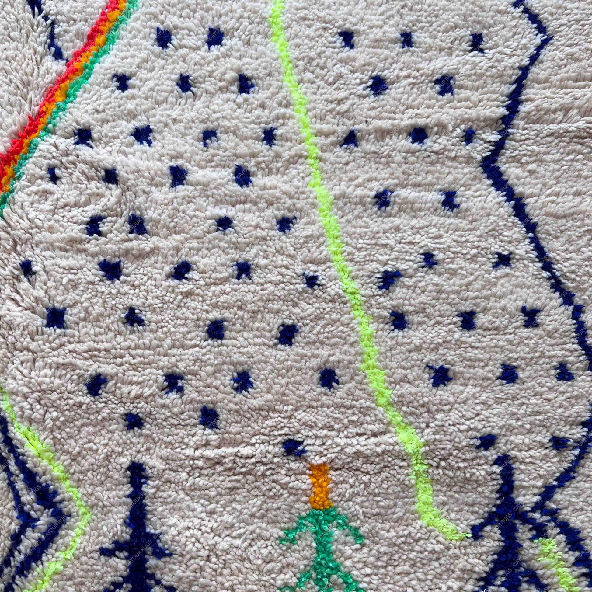 Moroccan Rug Trapezoid | 6.4 x 9.8 ft / 194 x 300 cm | Azilal Rug | Wool Berber Rug | Striped Berber Rug | Handwoven Rug | Beni Carpet