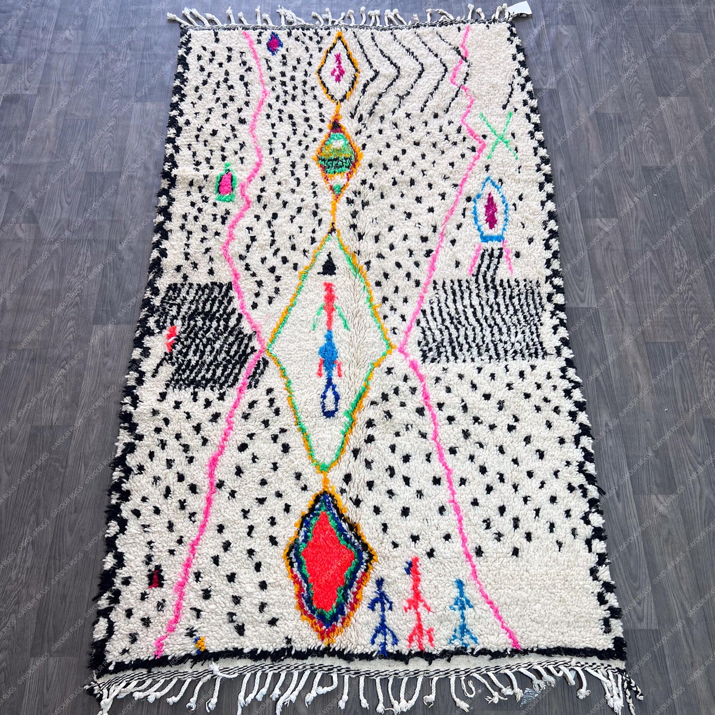 Tapi Marocain | 4.6 X 8.2 Ft / 140 X 250 Cm | Moroccan Rug | Azilal Teppich | Morocco | Beni Ourain Rug | Azilal Rug | Beni Rug