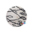 Round Moroccan Berber Rug - Handwoven Wool - 5.3x5.3 ft / 161x161 cm