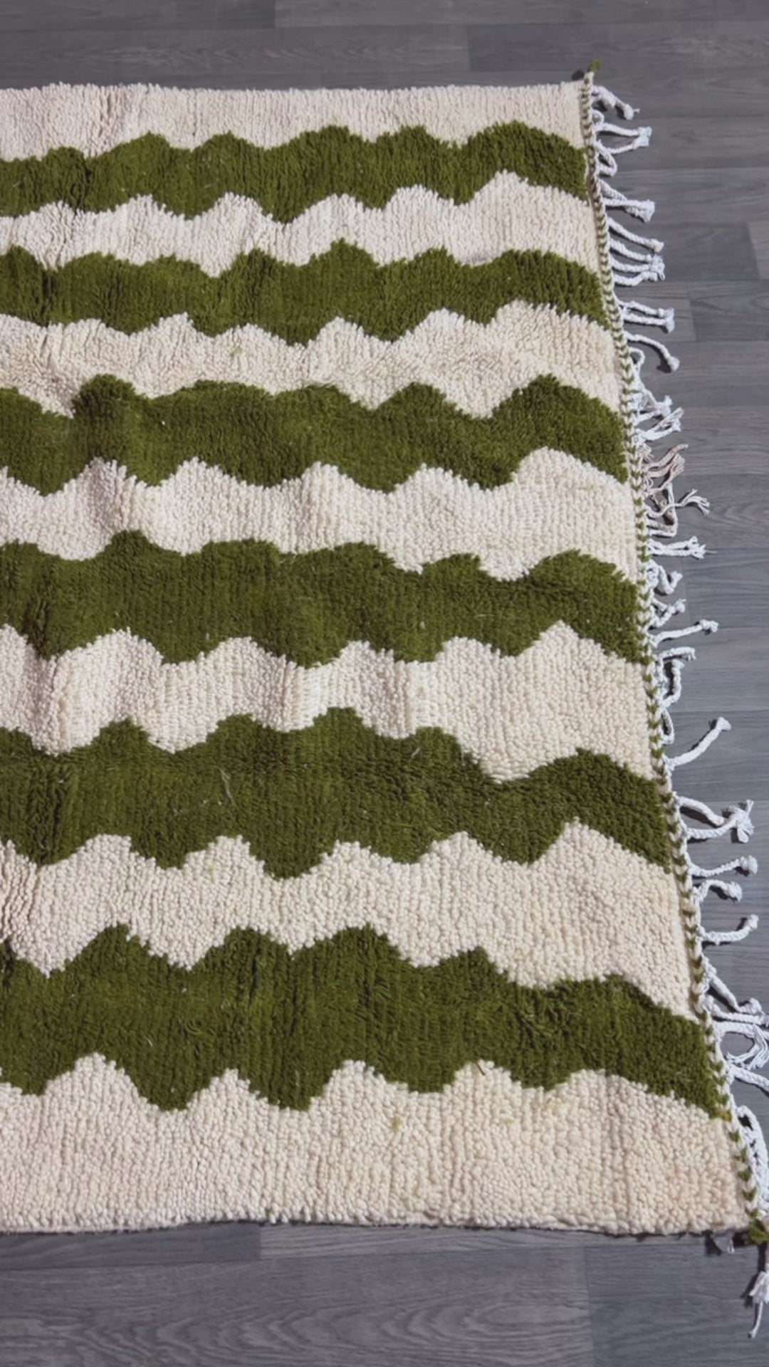 Blue Moroccan Runner Rug - Handwoven Wool Shag - 5.9x8.1 ft / 180x248 cm